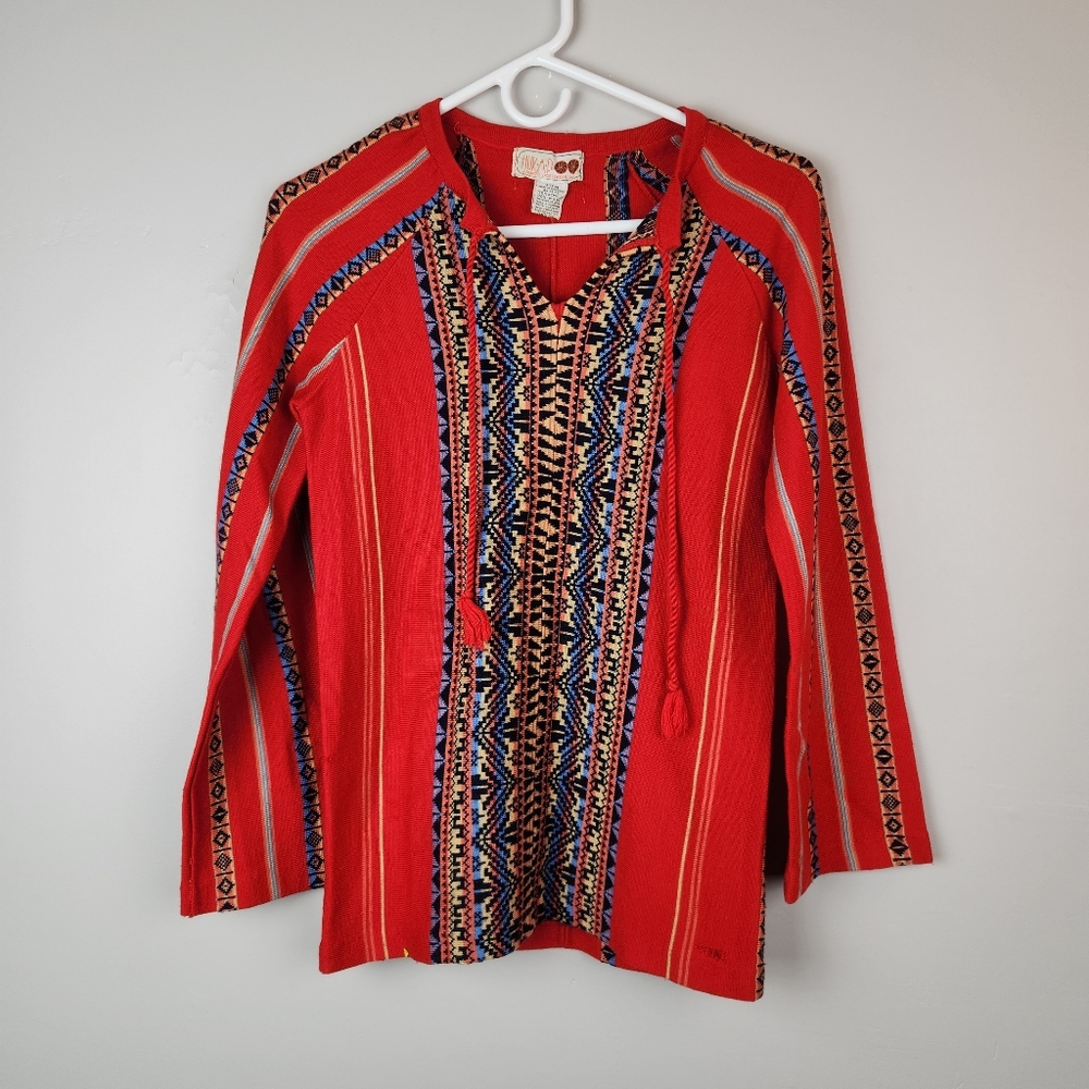 Vintage 70s Boho Wool Blend Sweater